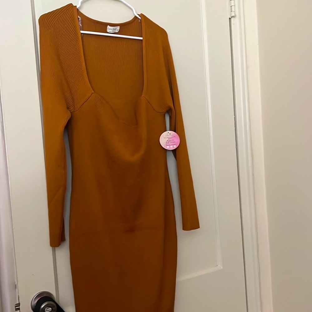 nwt love always golden/brown dress size: 3X